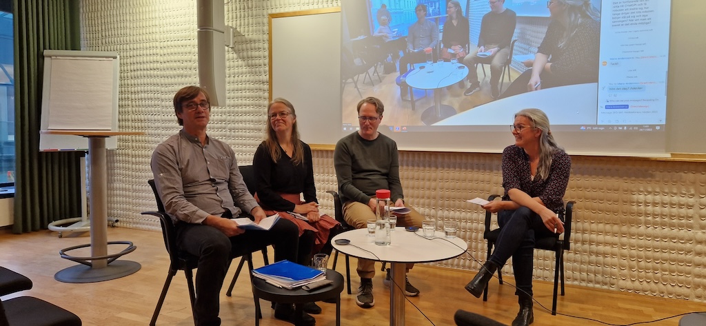 Panelen i Malmö. Fr v: Örjan Skoglösa, Maria Gustafsson, Niclas Östlund och Natalia Walawender.  Foto: privat